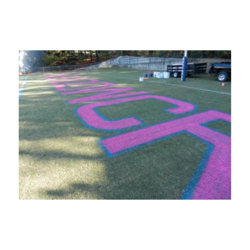Aerosol field marking paint endzone painting stencil.