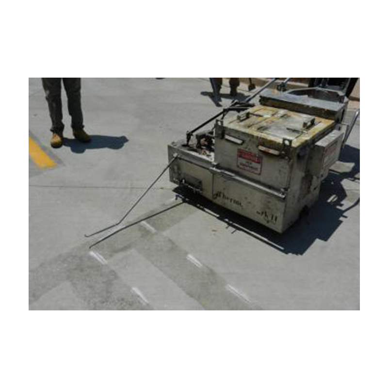 spray application of fast dry thermoplastic traffic paint primer.