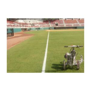 Stripe marking painting baseball field foul grass turf lines baseball batters box.