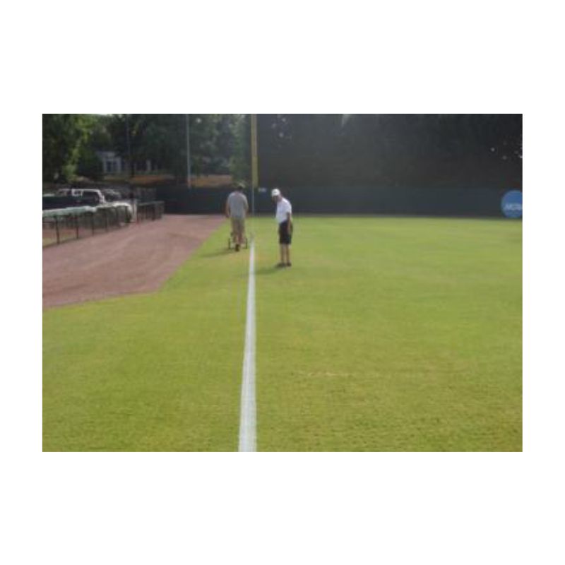 Stripe paint line marking painting marking striping baseball field foul lines.