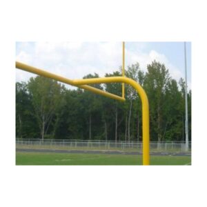 Yellow Goal Post On Sports Field With Freshly Painted Metal Base