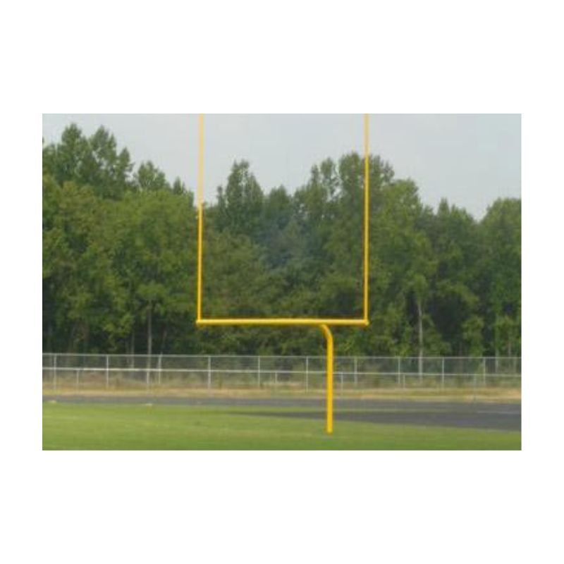 Yellow Metal Goal Post On Sports Field With Green Background