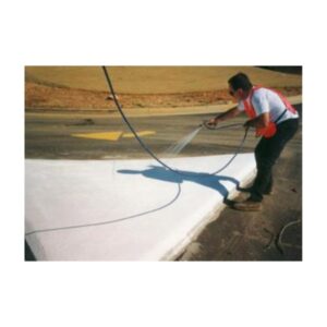 Liquid Thermoplastic Paint Applied With Conventional Traffic Line Marking Airless Spray Equipment.