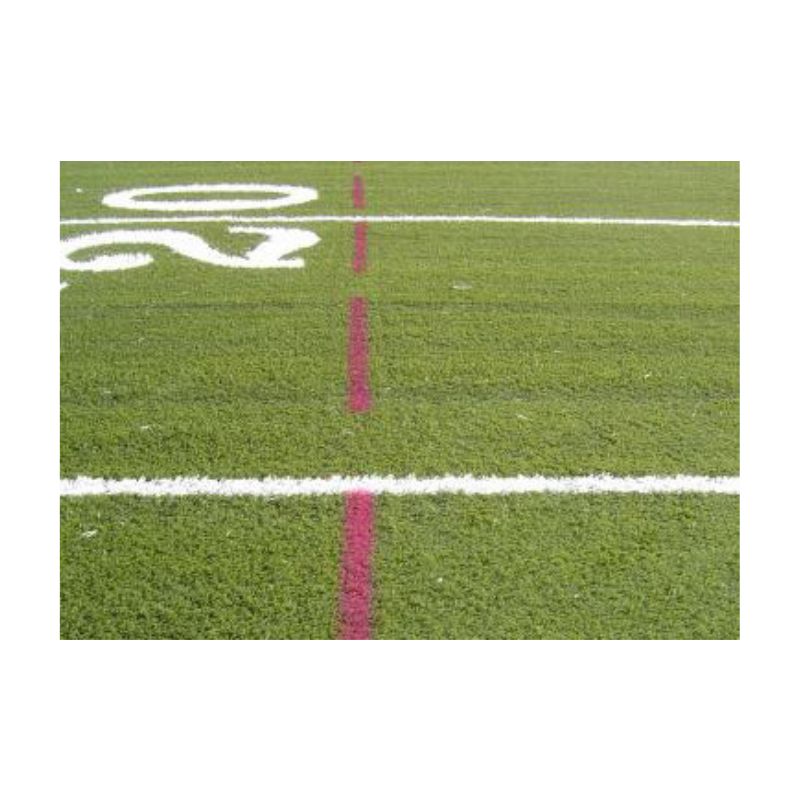Temporary lacrosse lines on synthetic field turf.