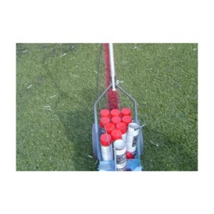 Temporary removable aerosol chalk lines for synthetic field turf.