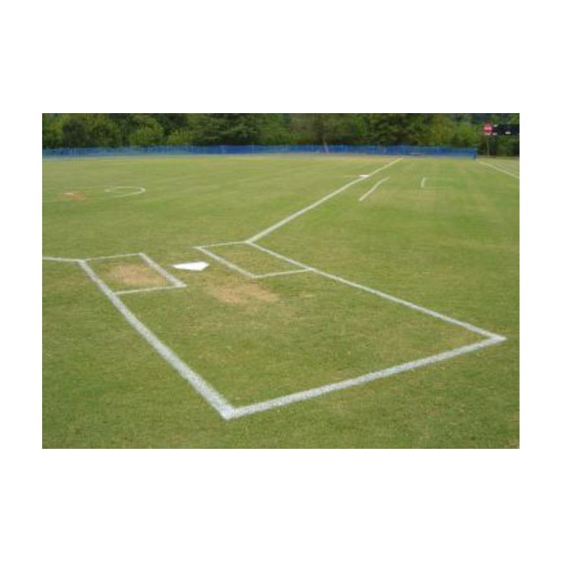 Water based white line marking paint for baseball fields.