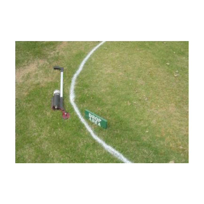White golf course drop zone marking paints.