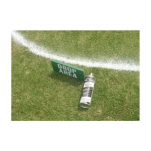 Golf course drop area white marking paint.