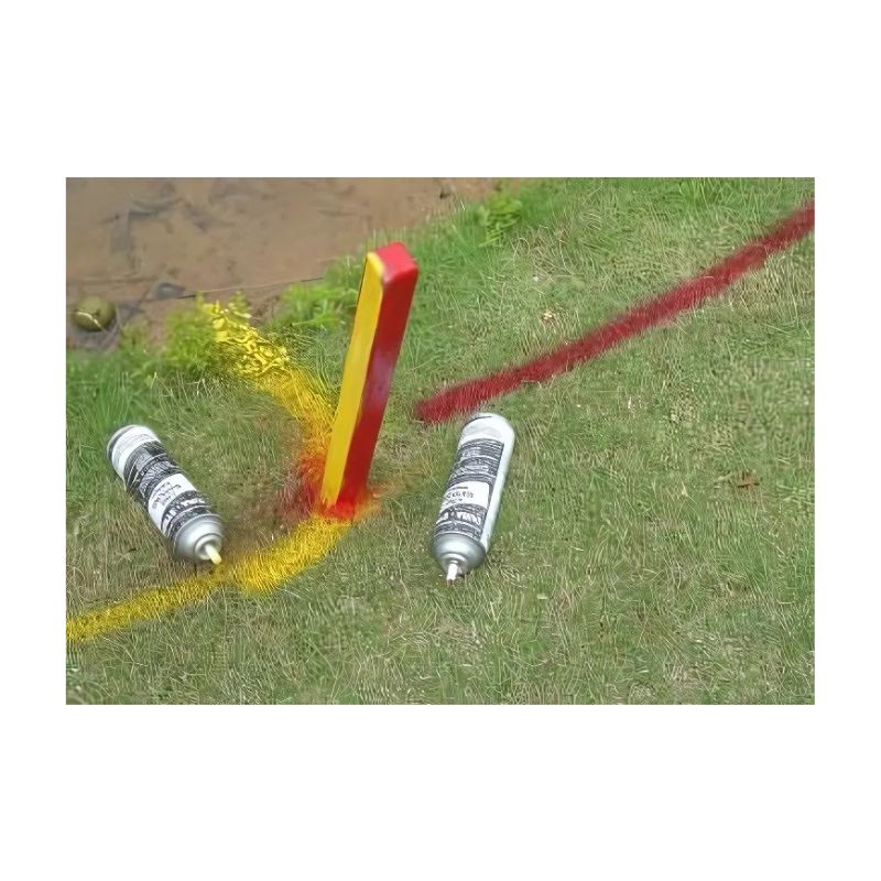 Red yellow golf course hazard marking paints.