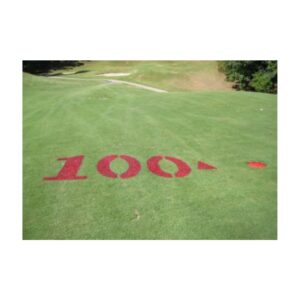 Red golf course marking paint.