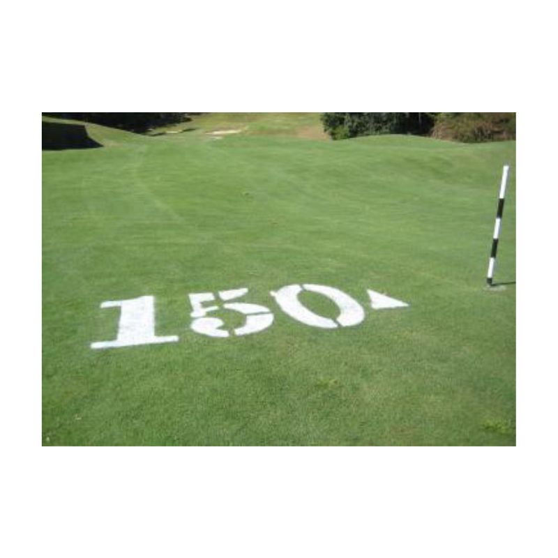 Bright white durable golf course aerosol fairway yardage marking paint cans.