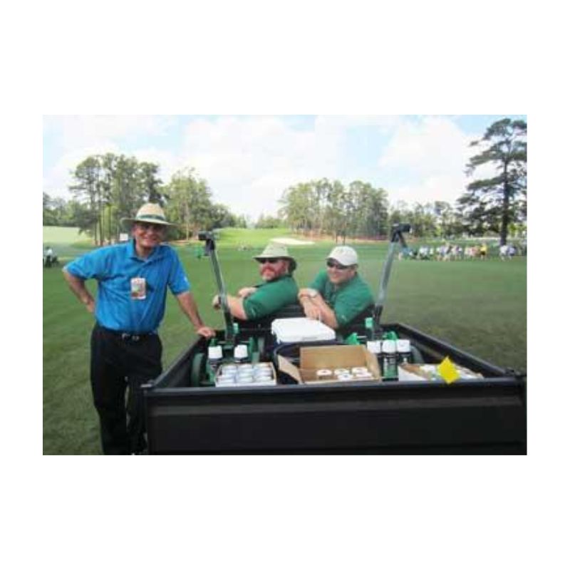 Golf course marking paint used by prestigious golf courses.