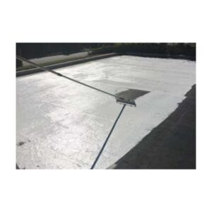 Application Of White Asphalt Coating Sealer Using Airless Spray Machine Roller
