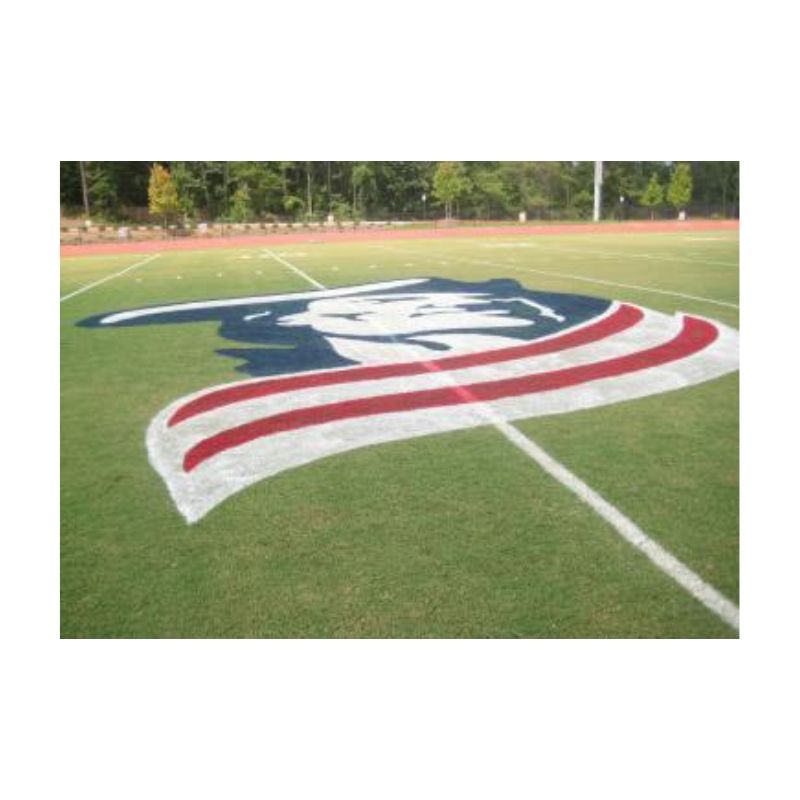 Logo painting football mid field logo bright paint.