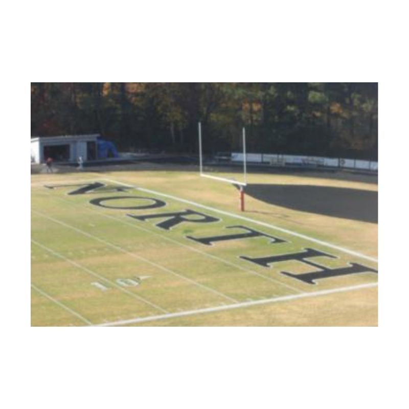 Black paint football field painting.