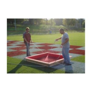 Football end zone painting color field paint.