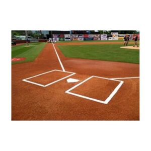 Baseball field striping white paint.