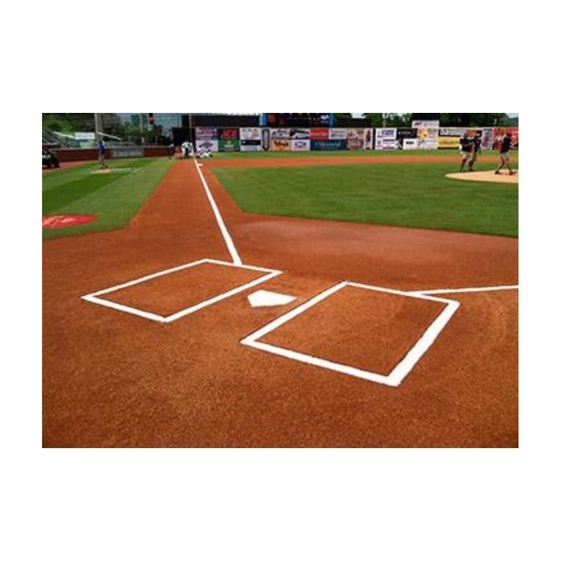 Baseball field striping white paint.