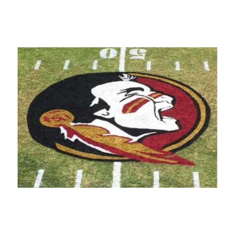 Florida State University Mascot Logo Painted On A Football Field