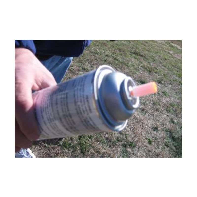 Utility marking aerosol paint cans.