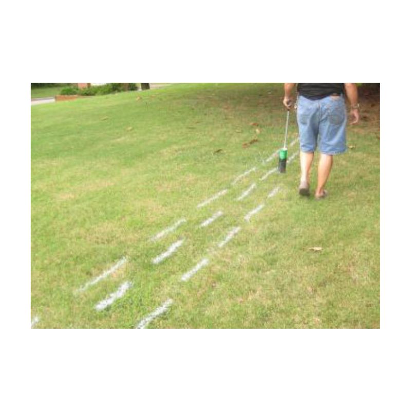 Water based aerosol marking paint for natural grass.