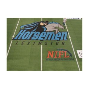 Sports Team Logo Stencil Painted On Football Field Center
