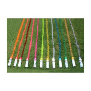 Painted Lines Of Various Colors On A Grassy Field