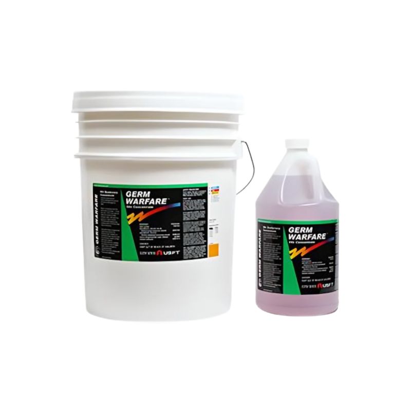 Disinfectant Cleaner Germ Warfare for synthetic turf fields.