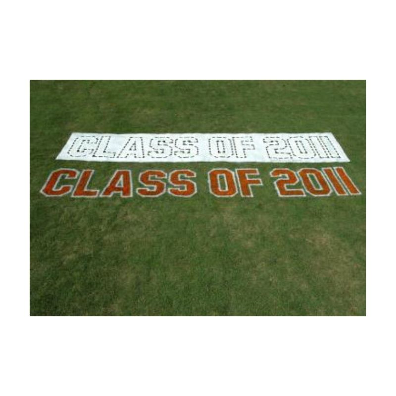 Stencil To Paint Message Banner Sign On Home Yard Commercial Grass Turf.