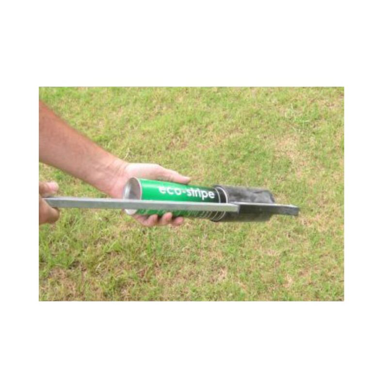 Aerosol marking paint can installed in spray wand.