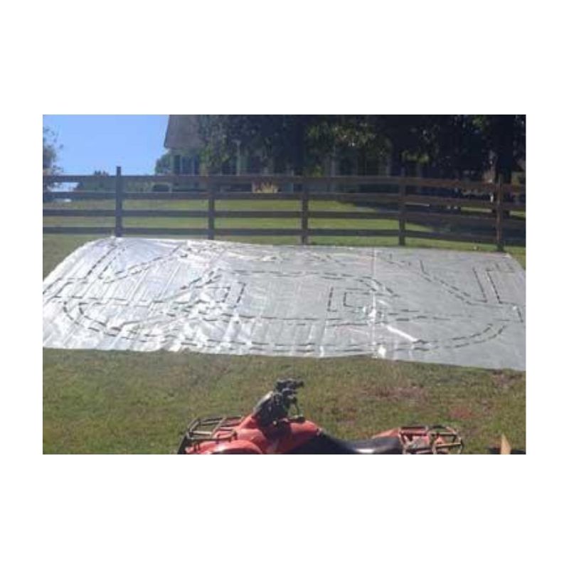 Sports Field Being Striped With Aerosol Paint Machine