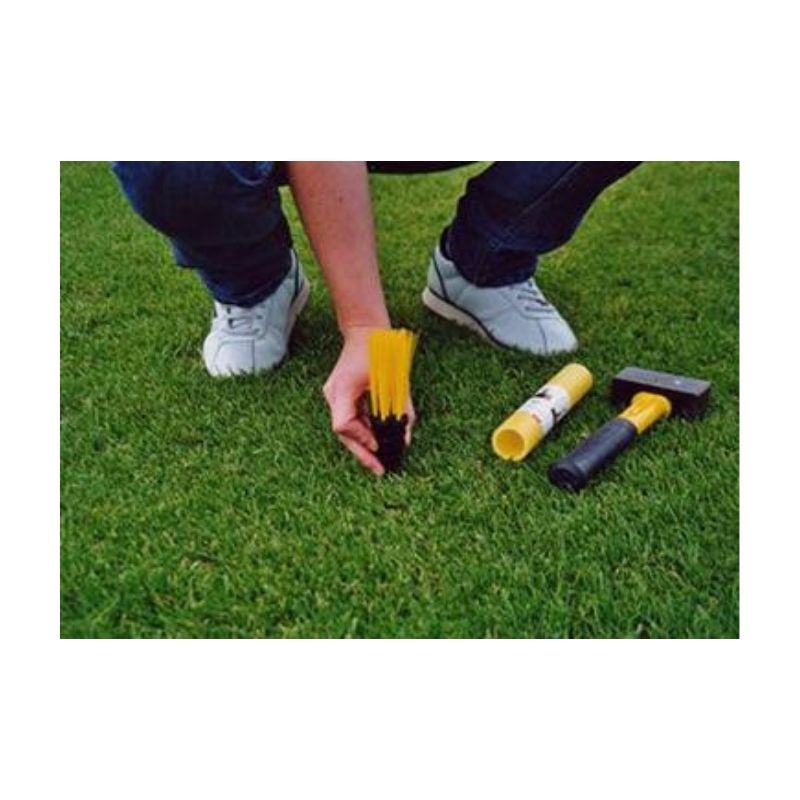 Installation Pleefix Athletic Field Plastic Markers Iron Mallet Tool