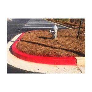 Painting Concrete Curbs Safety Red Fire Lane With Water Base Solvent Based Paints.