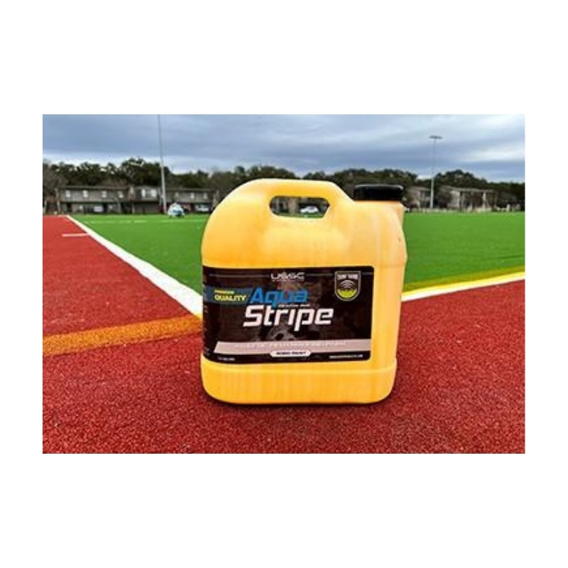 Liquid chalk paint for painting temporary lines logos on soccer football lacrosse using autonomous field marking robots FJD Turf tank Tiny mobile robot swozi.