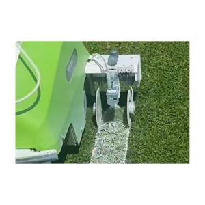Striping painting white lines on soccer football lacrosse fields with special water base for robots.
