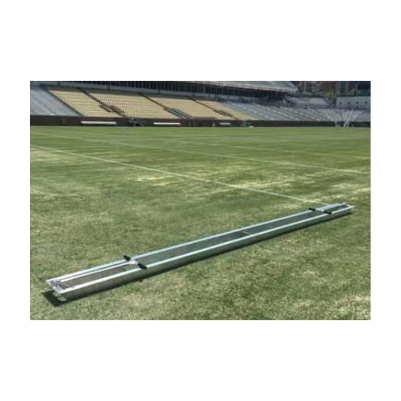 Straight Line Template Stencil Spray Painting Athletic Field Lines.