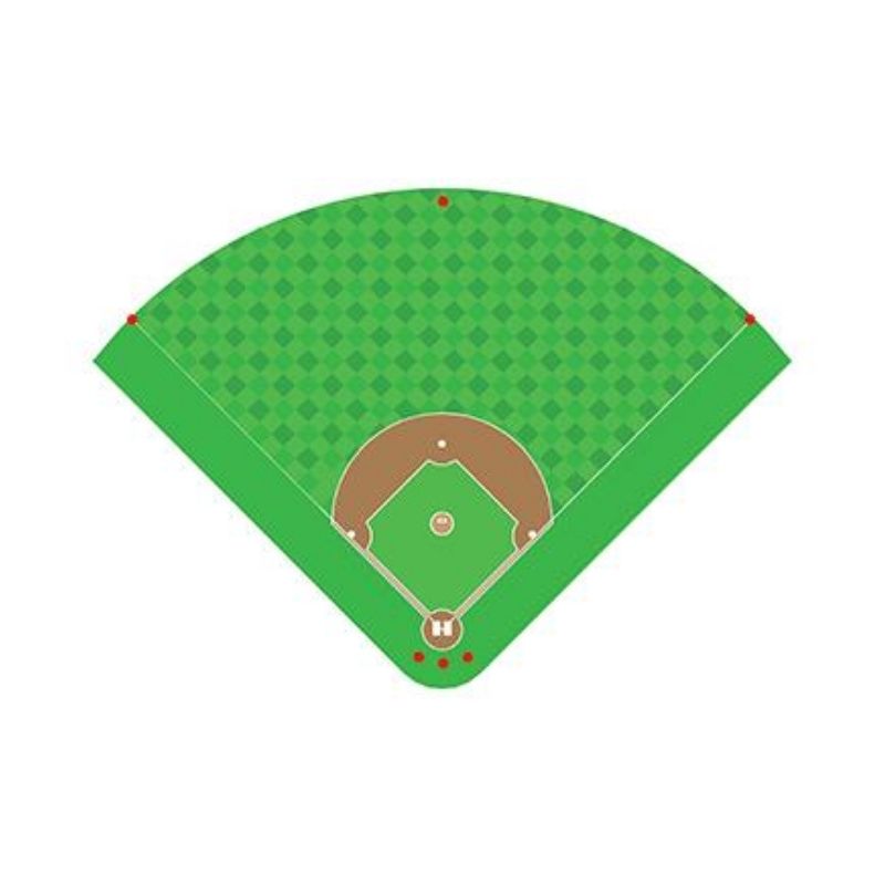 Digital Diagram Of Baseball Field Layout With Permanent Marker Locations