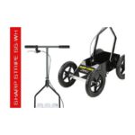 Aerosol can spray machine to paint lines on soccer football baseball fields with a wide handle.