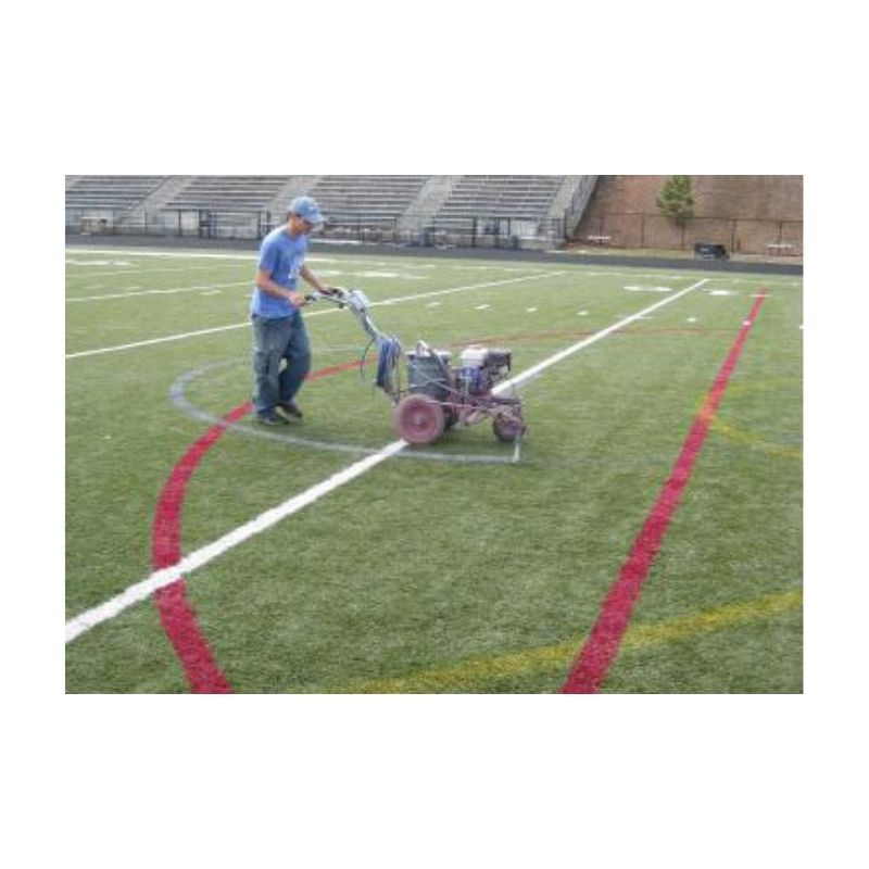 Spray application removable synthetic field turf line marking paint.
