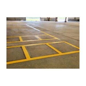 Warehouse Floor With Bold Yellow Safety Lines Marking Zones