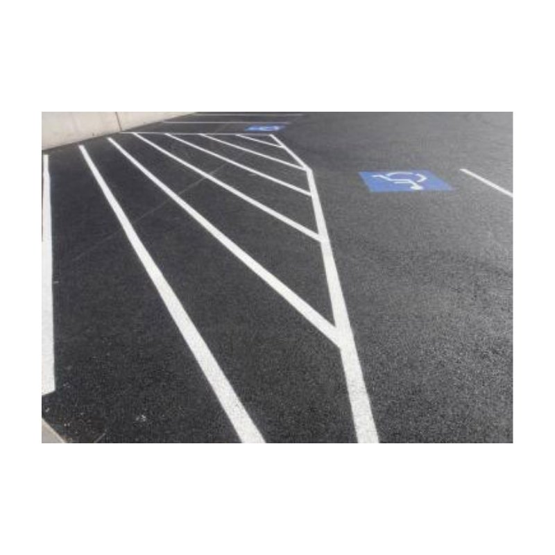 White Lane Markings Painted On Asphalt Pavement