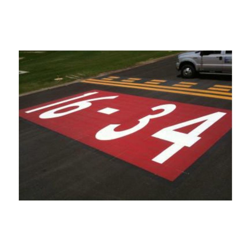 Large Red-Painted Numbered Blocks In Bus Or Shuttle Bay Zone