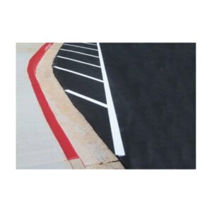 Parking Lot Red White Line Striping Marking Paint.