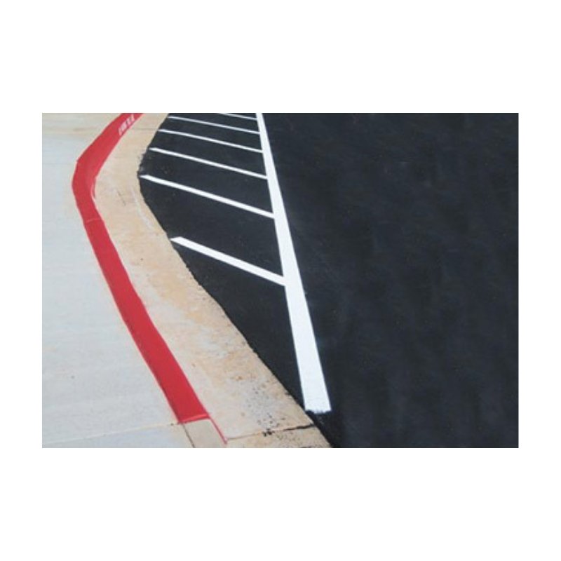 Parking Lot Red White Line Striping Marking Paint.