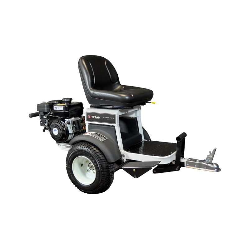 Lazy Pro Titan attaches as a bug to make Airless Paint Spray Machine Traffic Athletic Football Soccer Bulk Field Paint Striper a ride on machine. Lazy Pro Titan Airless Paint Spray Machine Traffic Athletic Football Soccer Bulk Field Paint Striper attaches as a buggy to walk behind striping machines.