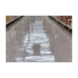 Reflection Of Overhead Lights On A Polished Floor done with the best floor wax