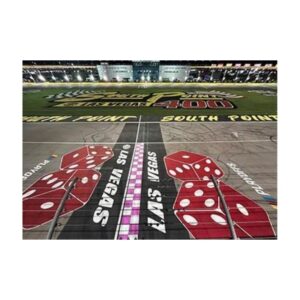Racetrack Painted With Red And White Checkered Lanes