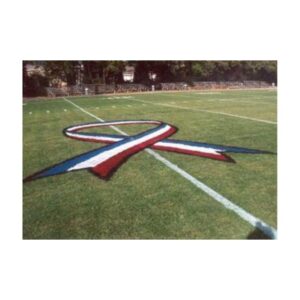 Painting Us Flag Ribbon Patriotic Stencil Bright Red White Blue Aerosol Paint.