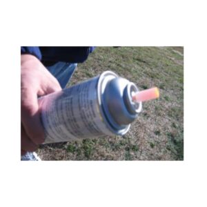 Utility marking aerosol paint cans.
