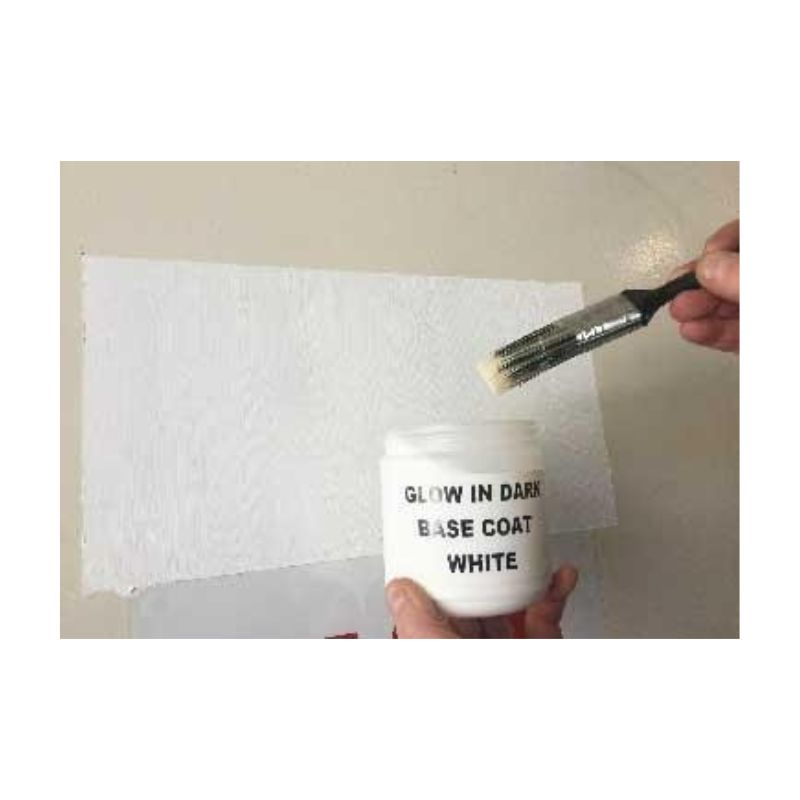 White Base Coating To Enhance Increase The Halo Shine Of The Glow In Dar Paints.